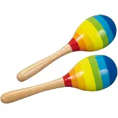Goki Maracas - Streepjes - L20Cm - Hout - 3 Jaar