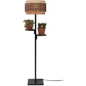 Good&Mojo Vloerlamp bhutan zwart/bamboe Ø40x160cm