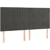 vidaXL Hoofdbord donkergrijs 200x5x118/128 cm Fluweel