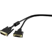 Renkforce DVI Verlengkabel DVI-D 24+1-polige stekker, DVI-D 24+1-polige stekker 1.80 m Zwart RF-4212198 Met Ferrietkern