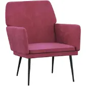 vidaXL Fauteuil 62x79x79 cm fluweel wijnrood