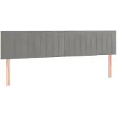 vidaXL Hoofdborden 160x5x78/88 cm fluweel lichtgrijs