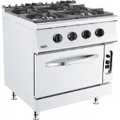 CombiSteel Base 700 Gasfornuis 4 Br. Met Gasoven 7178.0415 - Horeca & Professioneel