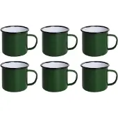 Olympia Emaille mok groen 35cl, 6 stuks