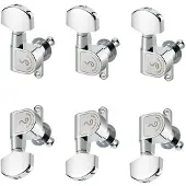 Schaller M6 180 Chrome 3L+3R large metal button stemmechanieken elektrische en western gitaar