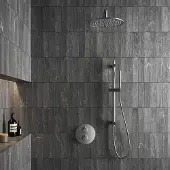 Saniclear Exclusive inbouw regendouche rond met 20cm hoofddouche, muurarm en glijstang RVS