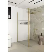 Saniclear Redro inloopdouche 90x40x200cm mat goud - geborsteld messing