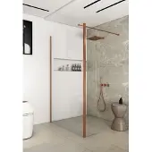Saniclear Redro inloopdouche 100x40x200cm geborsteld koper