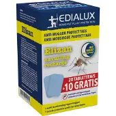 Edialux Elizan - Anti-Muggen/Moustiques Protect 20 + 10 stk/pce gratis/gratuit - 30 tabletten voor 30 nachten