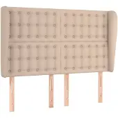 vidaXL Hoofdbord met randen 147x23x118/128cm kunstleer cappuccinokleur