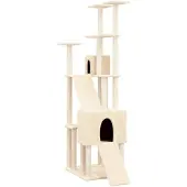 vidaXL Kattenmeubel met sisal krabpalen 190 cm crèmekleurig