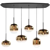 Highlight Bellini Hanglamp Deens Ovaal Goud 6 Lichts 100 x 39cm