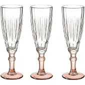 Vivalto Luxe Exotic Collection Champagneglazen set 6x stuks op brons voet 170 ml - Champagneglazen