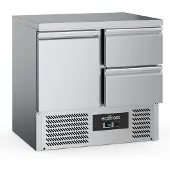 Ecofrost Koelwerkbank - 230L - 1 Deur 1/1 GN + 2 Laden - +2°C/+8°C - Statisch + Ventilator - 900x700x876mm