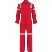 Coppens Hoge zichtbaarheids overall rood - 100% katoen - Overall | Maat 60 |