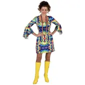 Coppens Party jurk jersey groovy colours | Maat Xs |