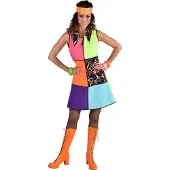 Coppens Jurk neon mix - 100% Polyester - Retro kleding | Maat Xs |