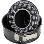 Zenker springvorm met vlakken tulband bodem black metallic 18cm