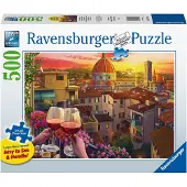 Ravensburger puzzel Wijn drinken op het terras - Legpuzzel - 500 stukjes