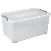 Curver handy+ opbergbox 65 liter + wielen transparant