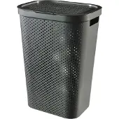 Curver infinity wasbox dots 60 liter donkergrijs