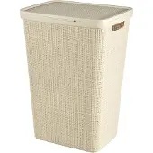 Curver Jute Wasmand met deksel - 58L - Gebroken wit