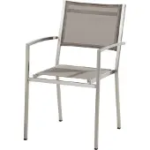4 Seasons Outdoor 4SO Plaza stapelstoel Mocca - RVS/Textileen - Stapelbare stoel -