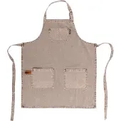 Tiseco Home Studio - Keukenschort HAVANA - 100% katoen - Verstelbaar nekdesign, gemakkelijk schoon te maken, ruime voorzakken - 74x85 cm - Donker taupe