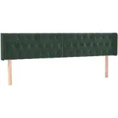 vidaXL Hoofdbord met randen 203x16x78/88 cm fluweel donkergroen