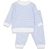 Feetje Wafel pyjama lichtblauw/wit Jongens/Meisjes Katoen Ronde hals Streep - maat 110