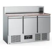 Ecofrost Pizzawerkbank - 402L - 3 Deuren - Boven 8x 1/6 GN - Geventileerd - 1365x700x1075mm - Horeca Oven