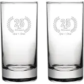 Fusion Gegraveerde set Longdrinkglazen 28,5cl Opa + Oma 25 jaar getrouwd