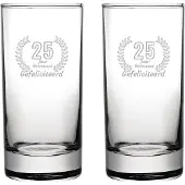 Fusion Gegraveerde set Longdrinkglazen 28,5cl Gefeliciteerd 25 jaar getrouwd