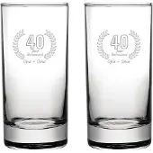 Fusion Gegraveerde set Longdrinkglazen 28,5cl Opa + Oma 40 jaar getrouwd