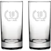 Fusion Gegraveerde set Longdrinkglazen 28,5cl Papa + Mama 10 jaar getrouwd