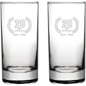 Fusion Gegraveerde set Longdrinkglazen 28,5cl Opa + Oma 20 jaar getrouwd