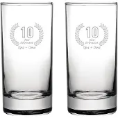 Fusion Gegraveerde set Longdrinkglazen 28,5cl Opa + Oma 10 jaar getrouwd