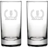 Fusion Gegraveerde set Longdrinkglazen 28,5cl Gefeliciteerd 5 jaar getrouwd