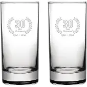 Fusion Gegraveerde set Longdrinkglazen 28,5cl Opa + Oma 30 jaar getrouwd