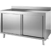 CombiSteel Professionele Werktafel | Schuifdeuren Rand | 140cm | RVS | | 7452.3085 | Horeca