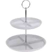 Excellent Housewares Porseleinen serveerstandaard met 2 verdiepingen