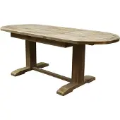 AVH-Collectie Ovaal uitschuifbare diningtafel 160-210x90xH77 cm teak bladdikte 4 cm (legs 12x12cm)