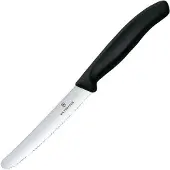 Victorinox Zwart tomatenmes gekarteld | 11,5 cm