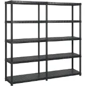 vidaXL Opbergrek 5-laags 183x45,7x185 cm kunststof zwart