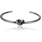 Cilla Jewels Zwarte Edelstaal Damesarmband met Knoop