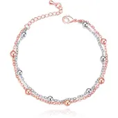 LGT JWLS Rose en Zilverkleurige Schakelarmband met Bedels Verstelbaar