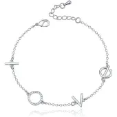 LGT JWLS LOVE Damesarmband Zilverkleurig met Zirkonia Verstelbaar