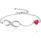 LGT JWLS Zilverkleurige Armband Verstelbaar met Infinity en Hart