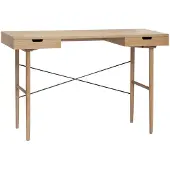 Hubsch Houten bureau met 2 opberglades - naturel