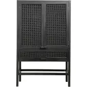 Nordal Merge teak kast met webbing - zwart